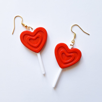 3 Pack Heart Lollipop Earrings