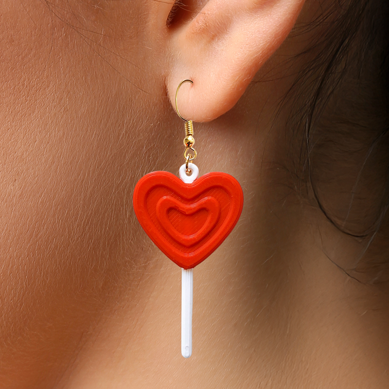 3 Pack Heart Lollipop Earrings