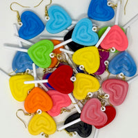 3 Pack Heart Lollipop Earrings